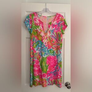 EUC Lilly Pulitzer Brewster Dress Lovers Coral, Size Large